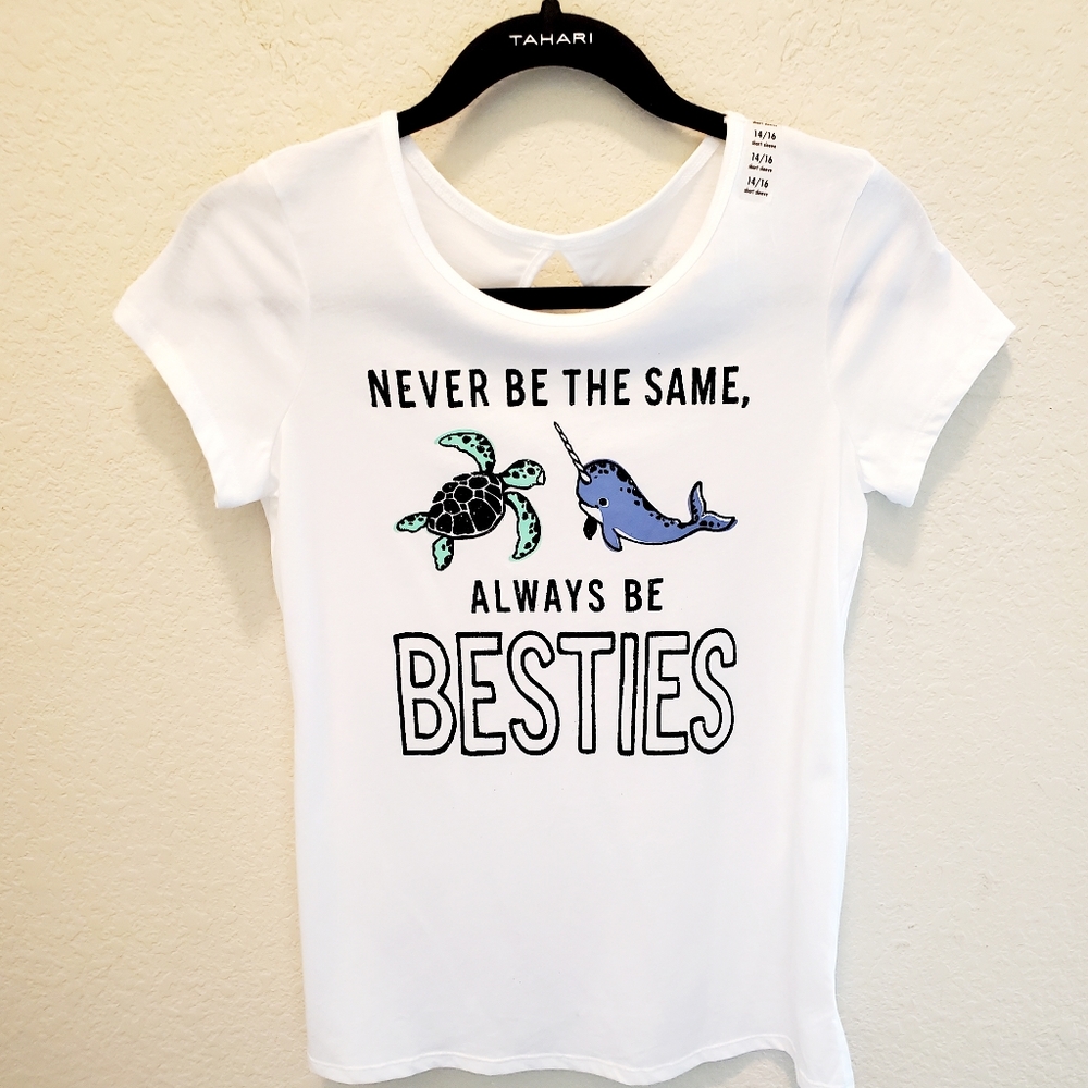 JUSTICE Girls Keyhole Graphic Tee